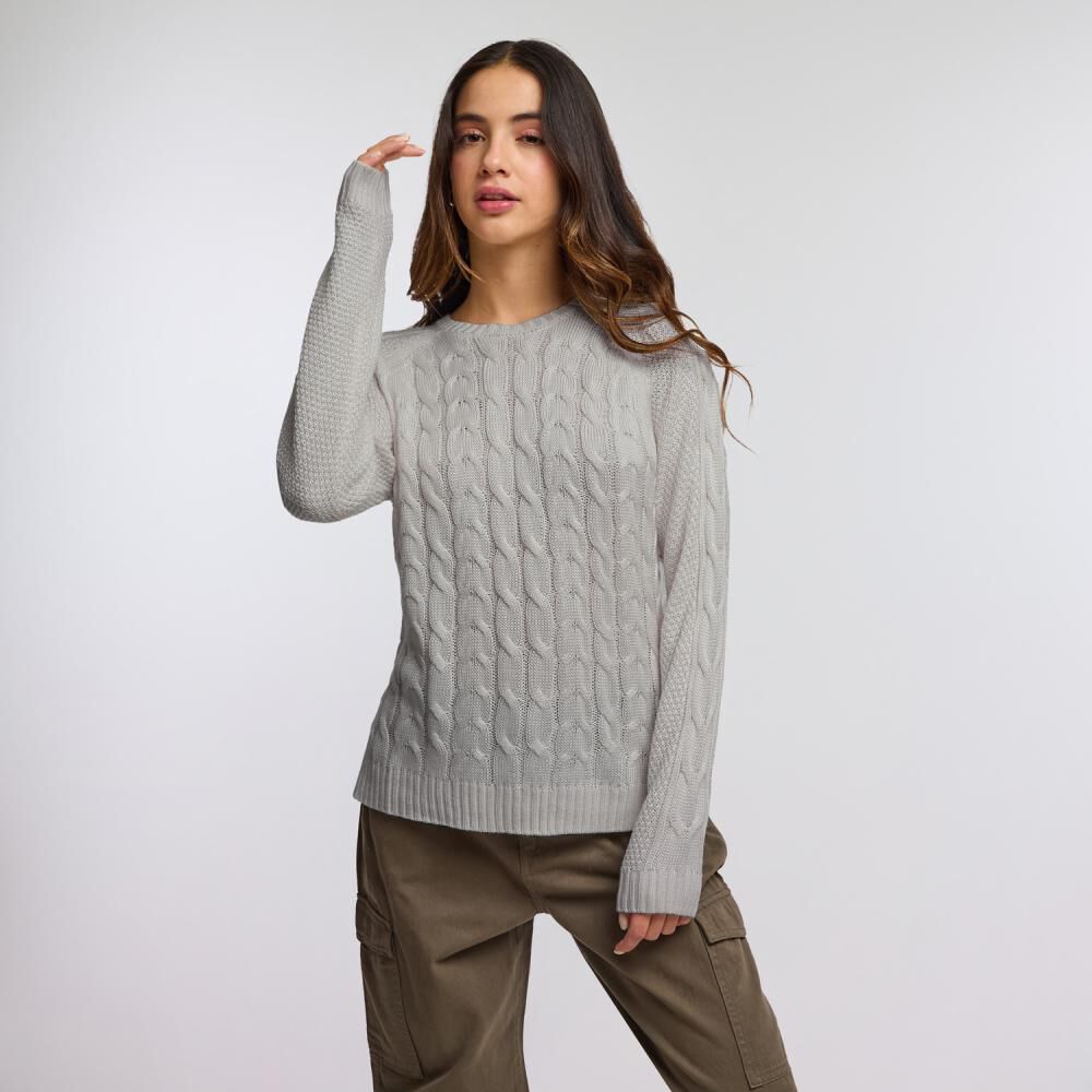 Sweater Trenzado Manga Larga Cuello Redondo Mujer Freedom image number 0.0