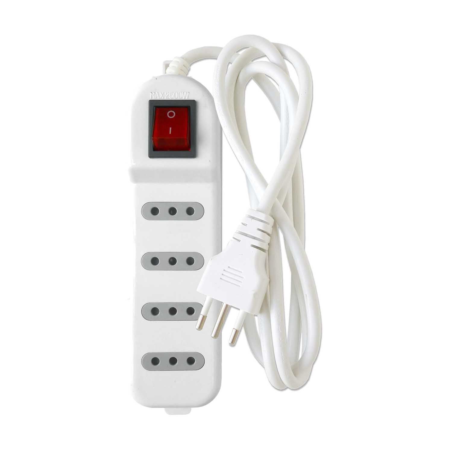 Alargador Zapatilla Con Switch 4 Posiciones 3 Metros Blanco image number 1.0