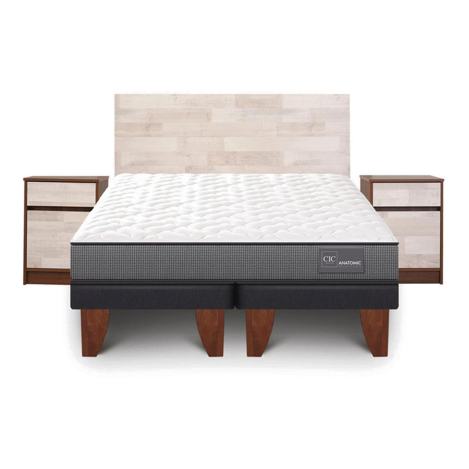 Cama Europea Cic Anatomic / King / Base Dividida + Set De Maderas image number 0.0