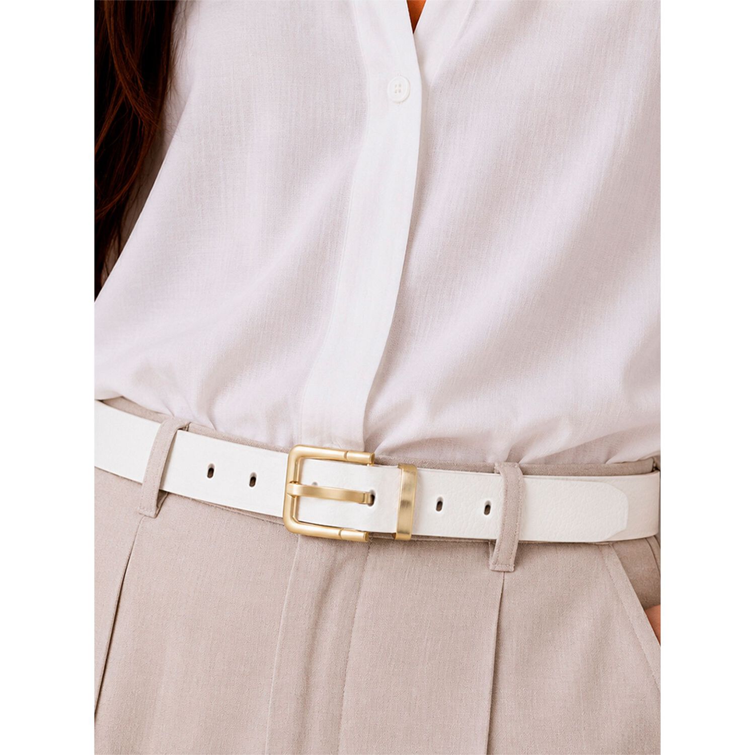Cintur&oacute;n Mujer Lili Blanco Carven image number 0.0
