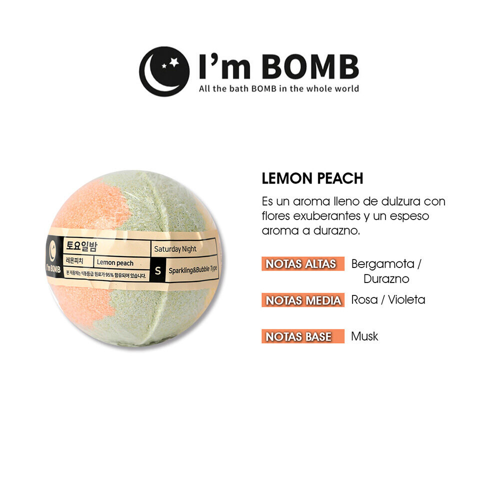Bomba De Tina Efervescente Lemon Peach 120g Im Bomb image number 1.0