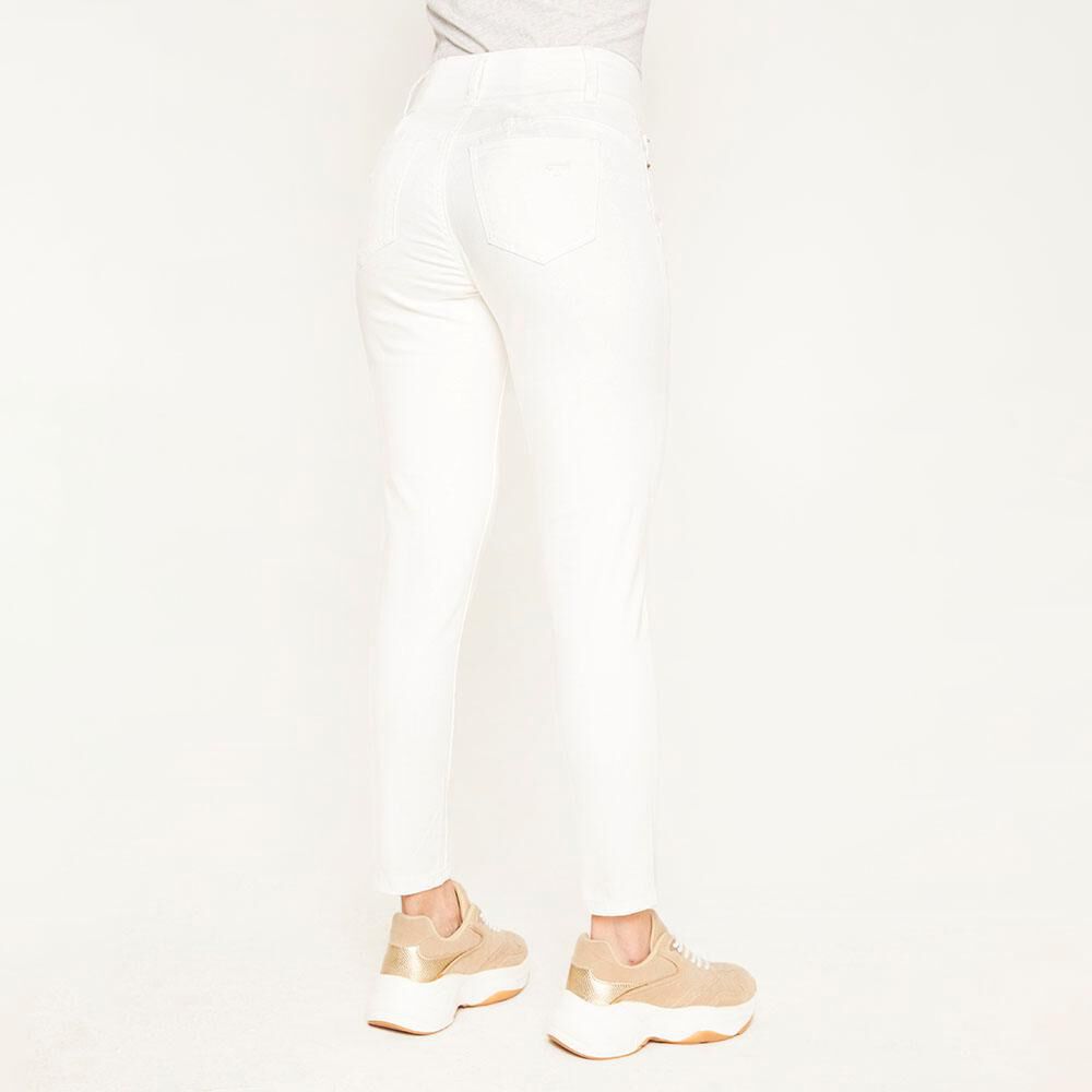 Jeans Color Tiro Alto Skinny Push Up Con Roturas Mujer Kimera image number 2.0
