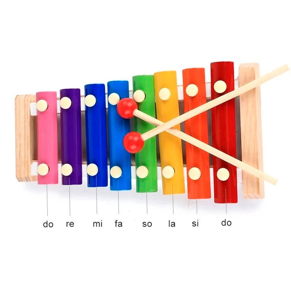 Xil&oacute;fono Musical Infantil De Madera 8 Notas Coloridas image number 2.0