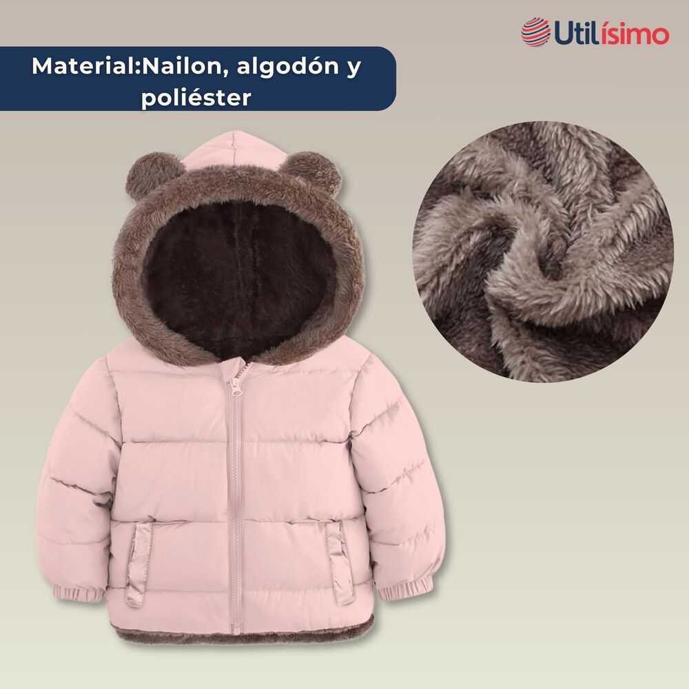 Parka Con Capucha Manga Larga Unicolor Ni&ntilde;a Jump Kids Pink image number 2.0