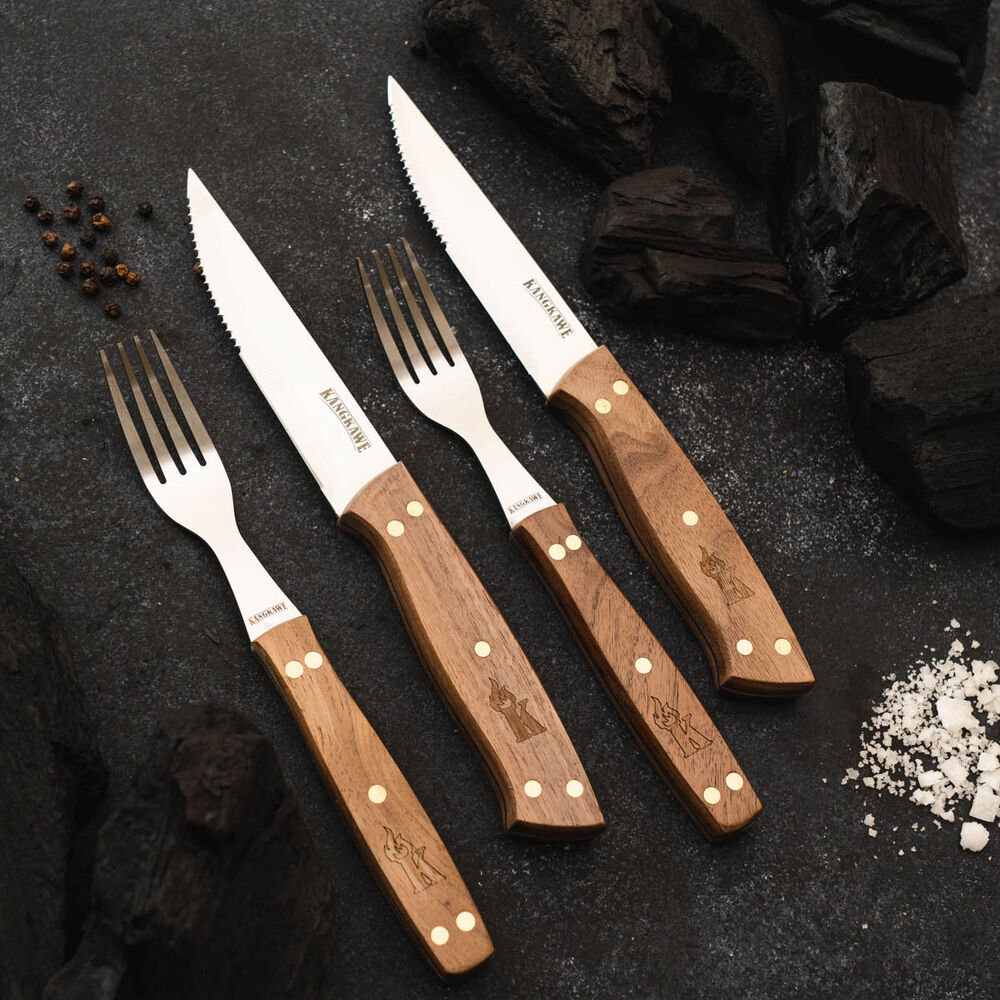Set De 2 Cuchillos De 5" + 2 Tenedores Para Asado image number 2.0