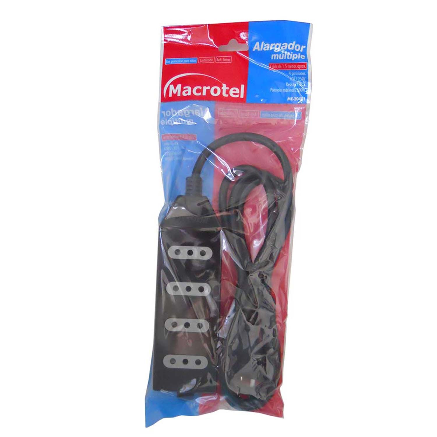 Alargador Zapatilla 4 Tomas 1,5m Negro image number 6.0
