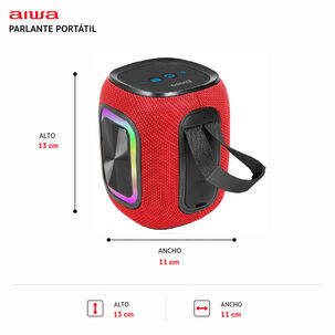 Parlante Bluetooth Inal&aacute;mbrico Aiwa 12w Radio Fm Luz Rgb Aw-kb61