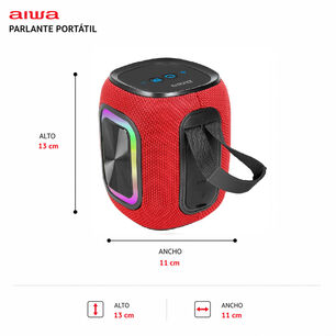 Parlante Bluetooth Inal&aacute;mbrico Aiwa 12w Radio Fm Luz Rgb Aw-kb61