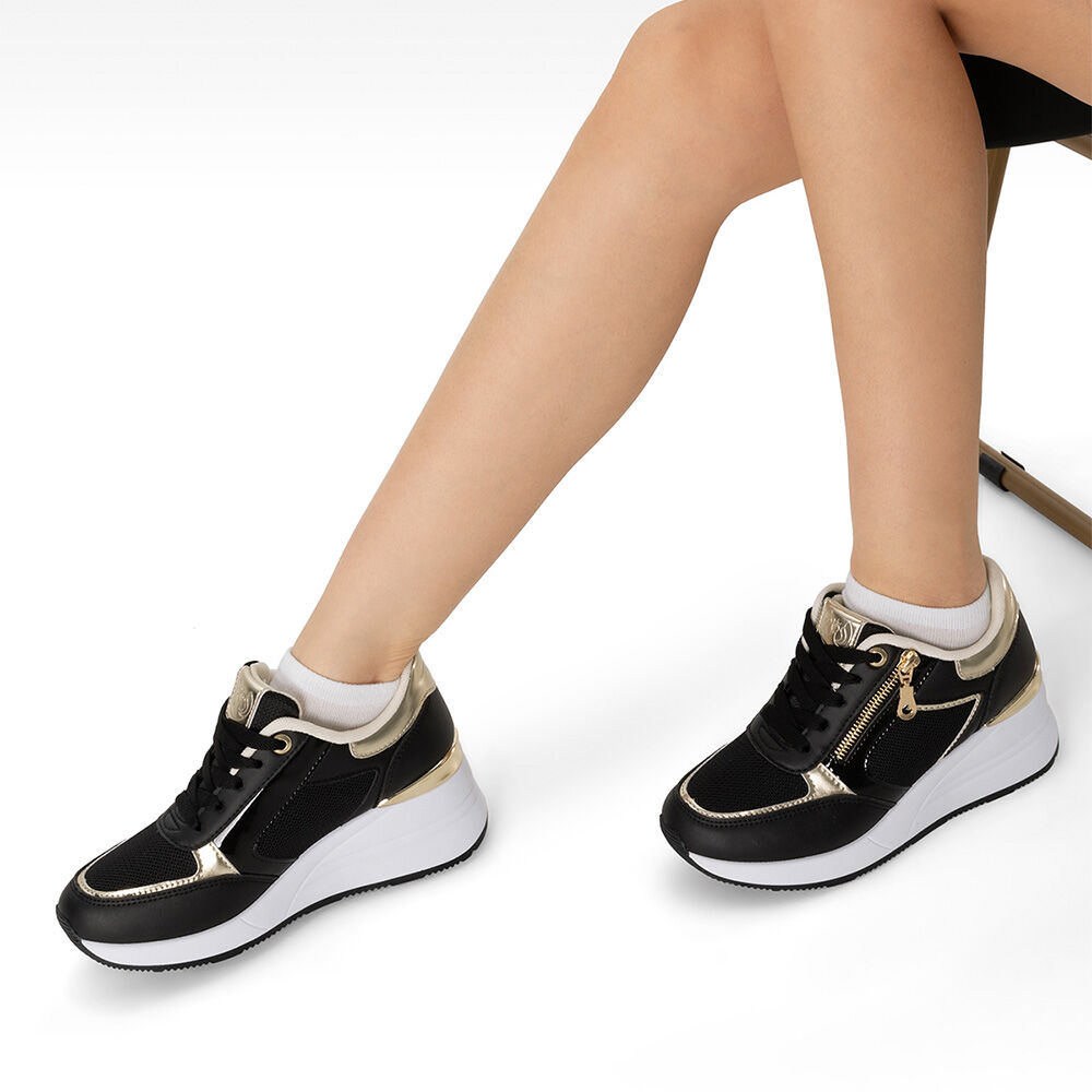 Zapatilla Deportiva Taco Cuña Malla Mujer Weide Jll60 image number 2.0