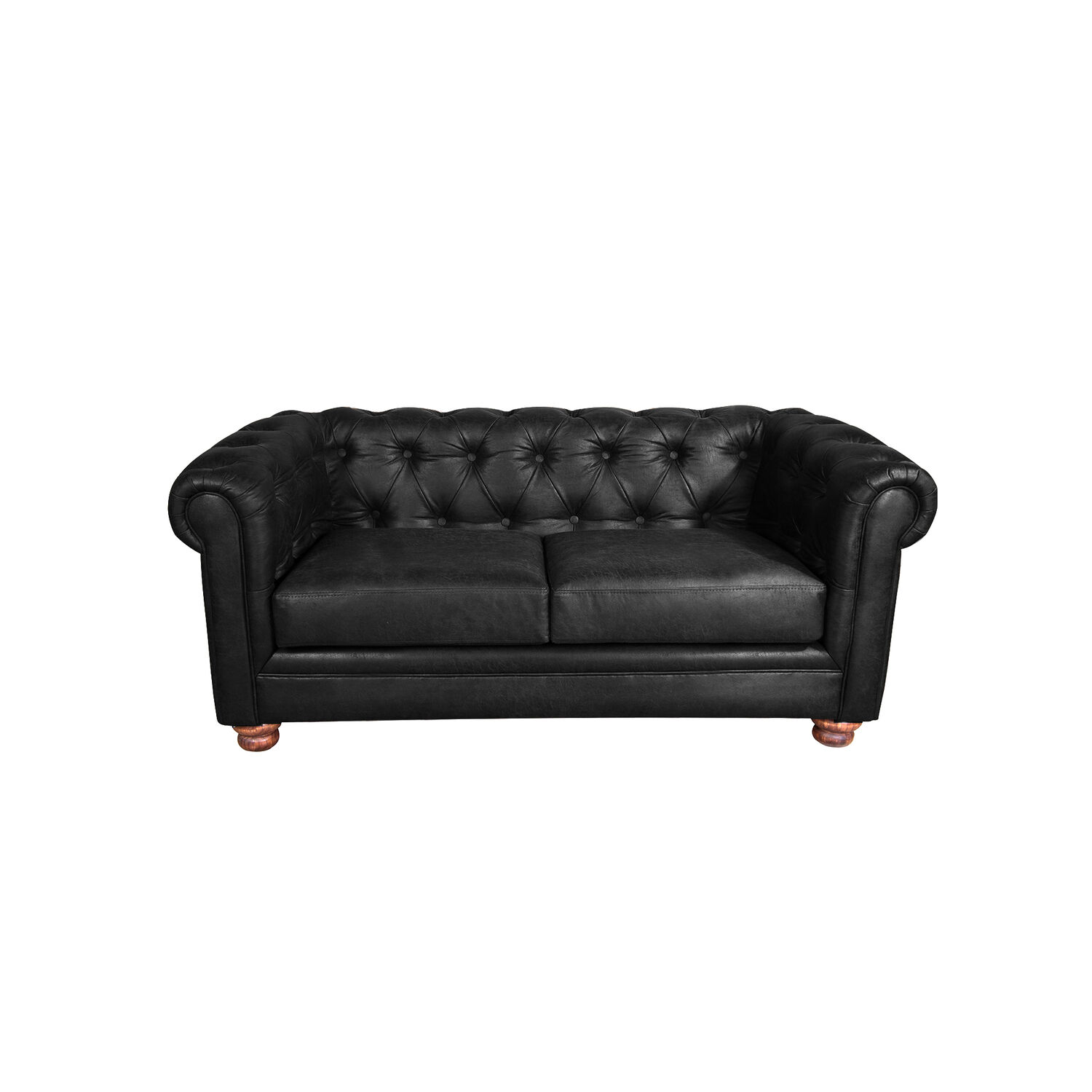 Sofa Florencia 2 Cuerpos Cuero Colorado Negro image number 2.0