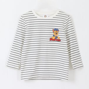 Polera Manga Larga Ni&ntilde;o Rayas Chase Blanco Paw Patrol
