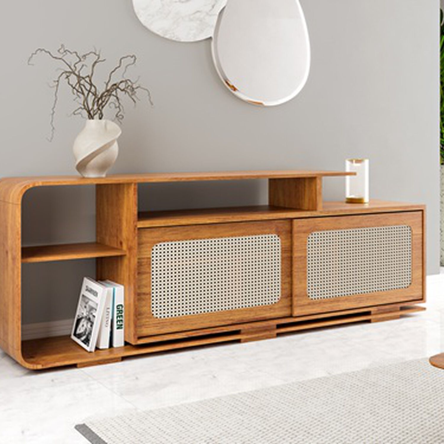 Rack Tv Riviera Color Miel 75" (72 X 40 X 180, 5 Cm) image number 0.0