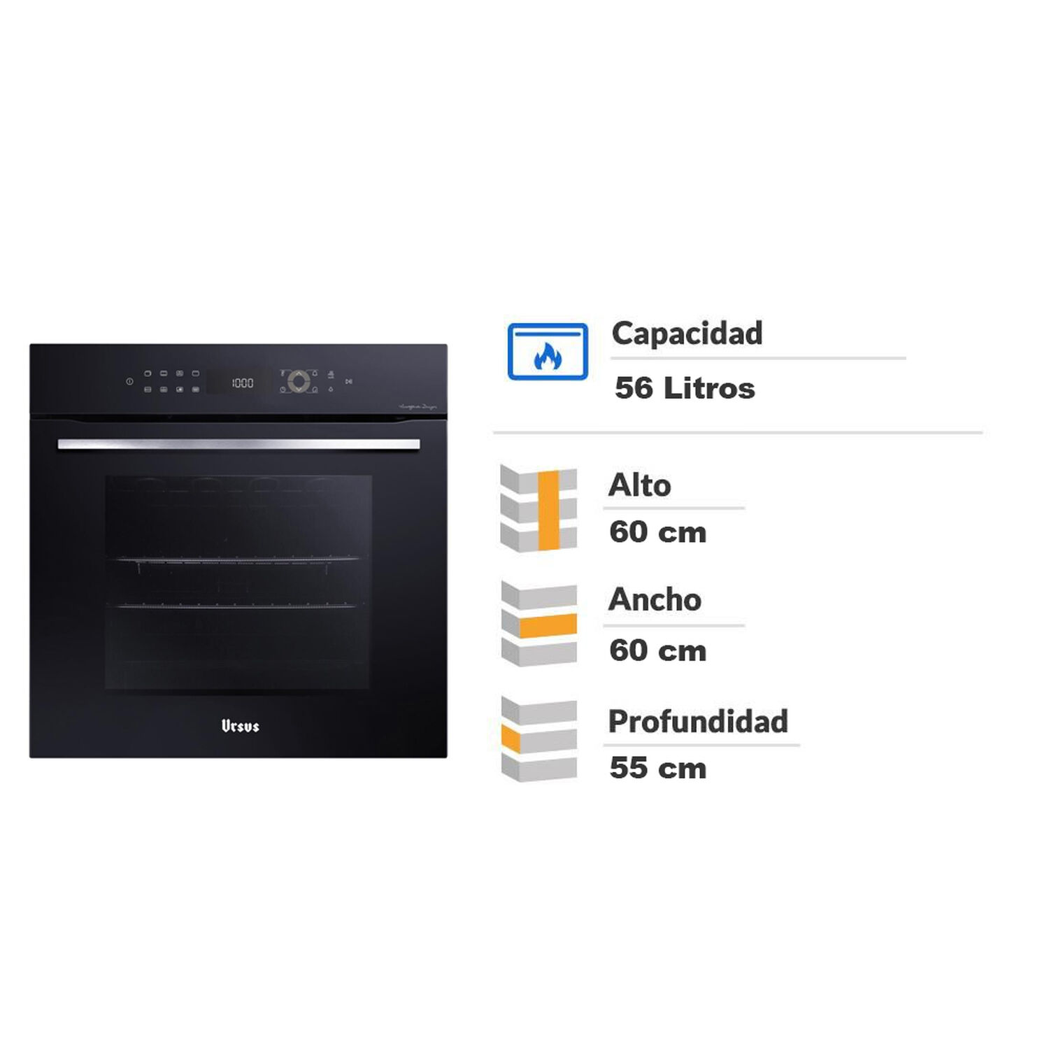 Horno Empotrado Ursus Trotter 60 Pyrolytik / 56 Litros image number 1.0