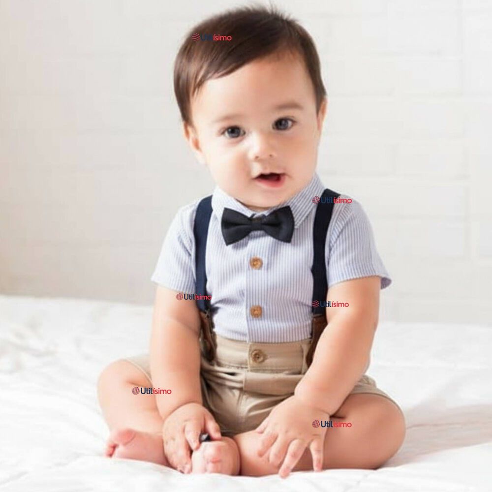 Conjunto De Vestir Con Tirantes Camisa Short Algodón Bebes image number 0.0