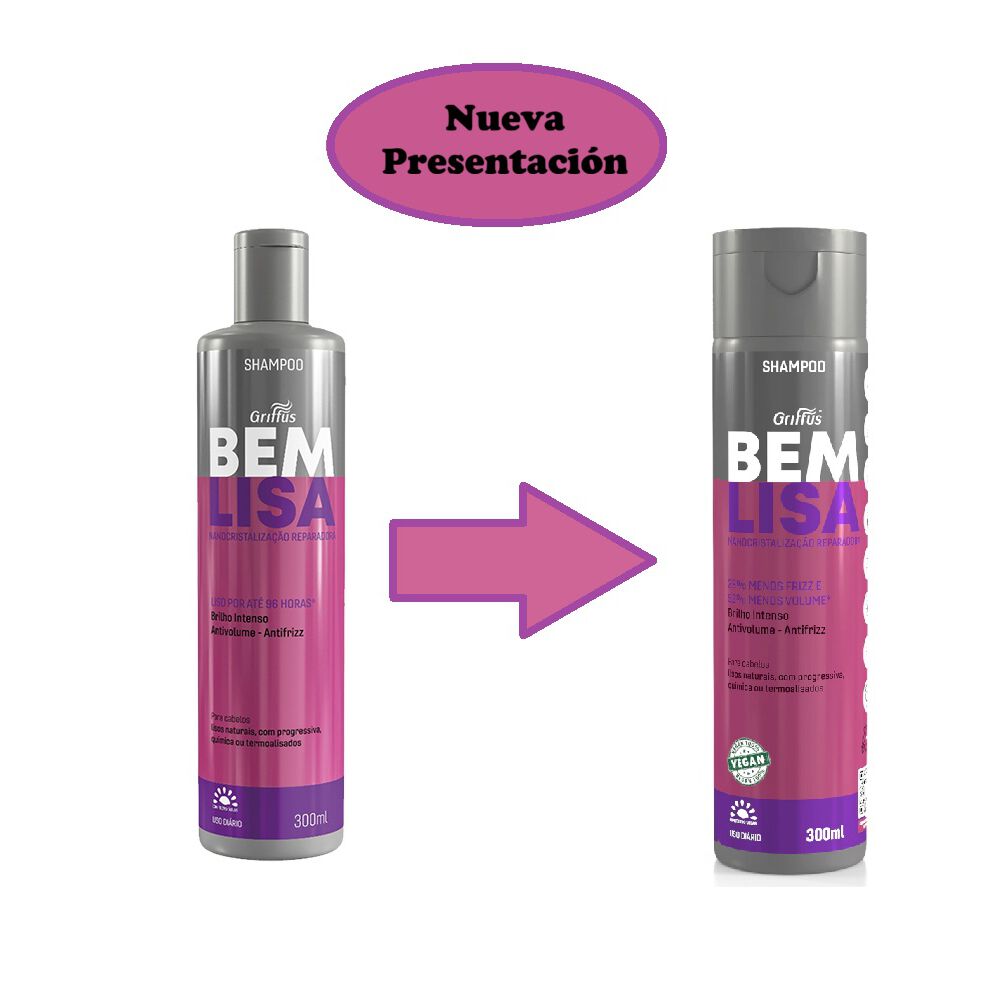 Shampoo Bem Lisa Nanocristalizada Repara 300ml Griffus image number 1.0