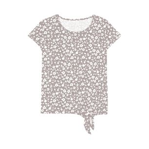 Polera Print Con Amarras En Pretina Manga Corta Cuello Redondo Mujer Geeps