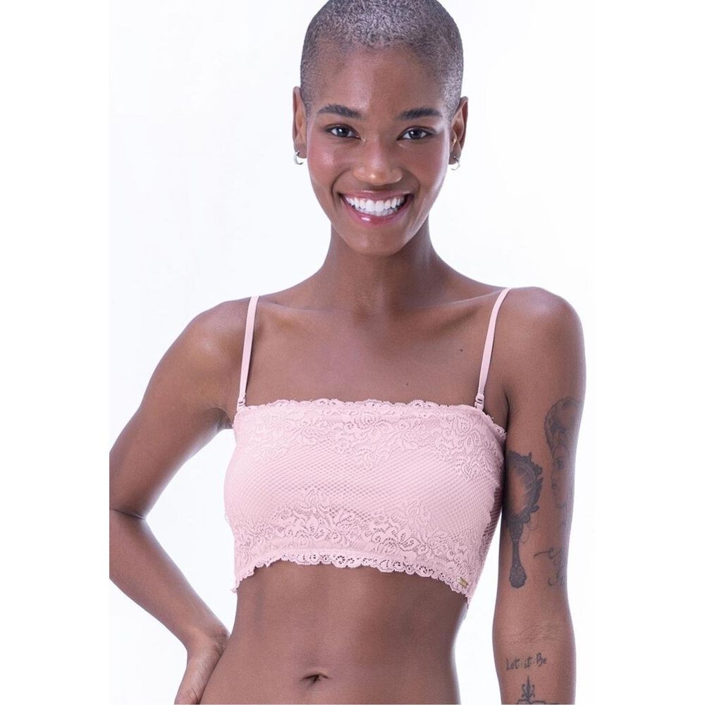 Top Strapless Encaje Palo Rosa 2rios image number 0.0