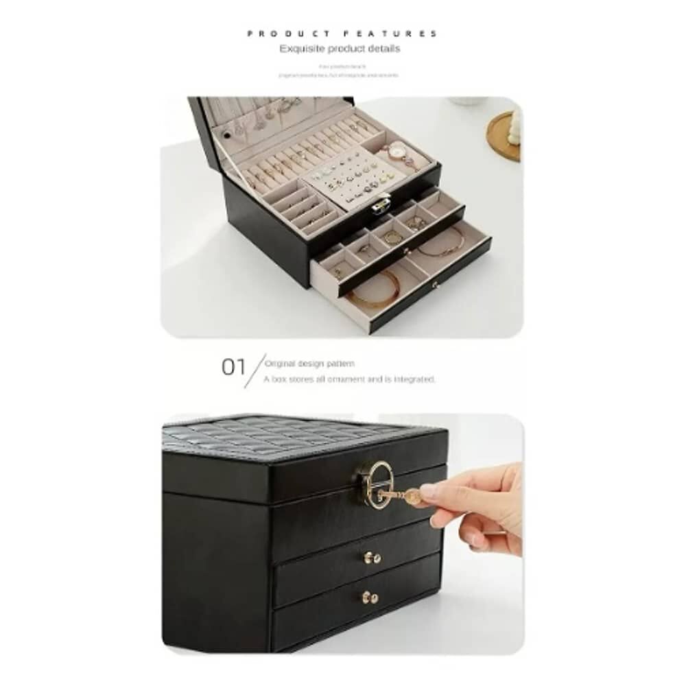 Joyero Tipo Maleta Organizador Negro image number 2.0