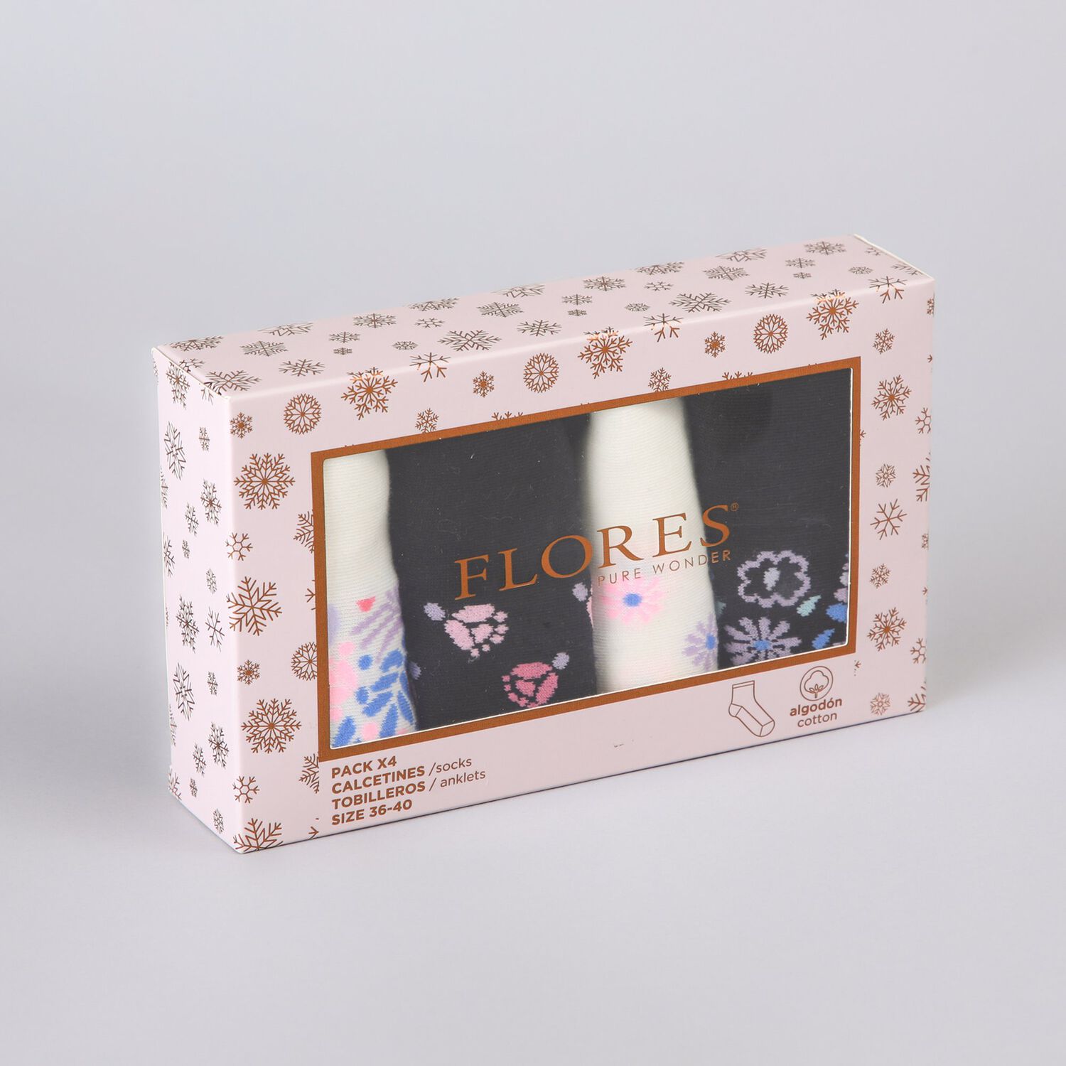 Calcetin 4x Giftbox Flores Mujer 50799-171 image number 0.0