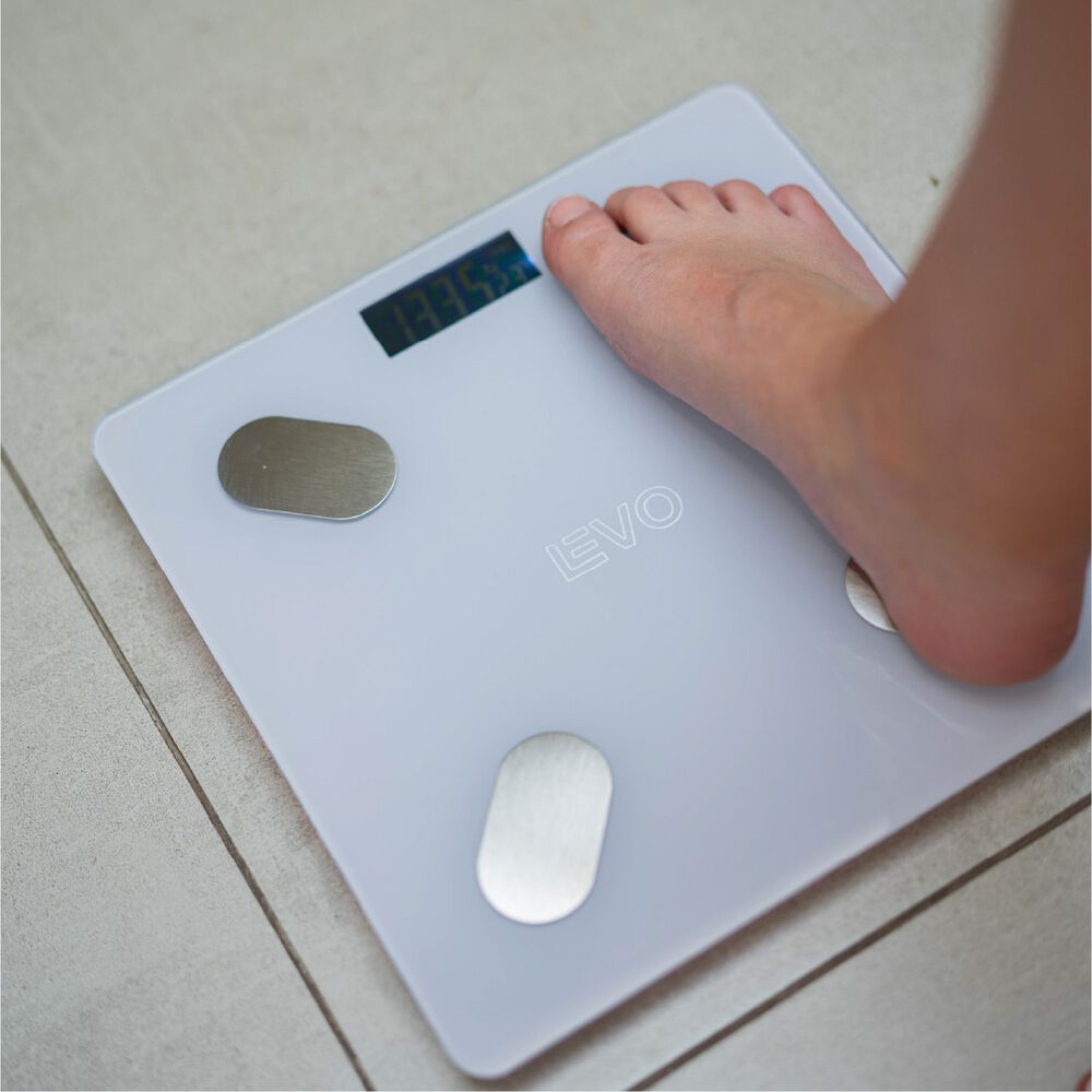 Pesa Digital Balanza Ba&ntilde;o Bluetooth Blanca Inteligente Levo image number 6.0
