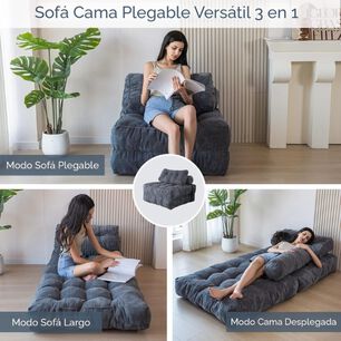 Silla Sof&aacute; Cama 190x85cm Puff Plegable Acolchada Hogar