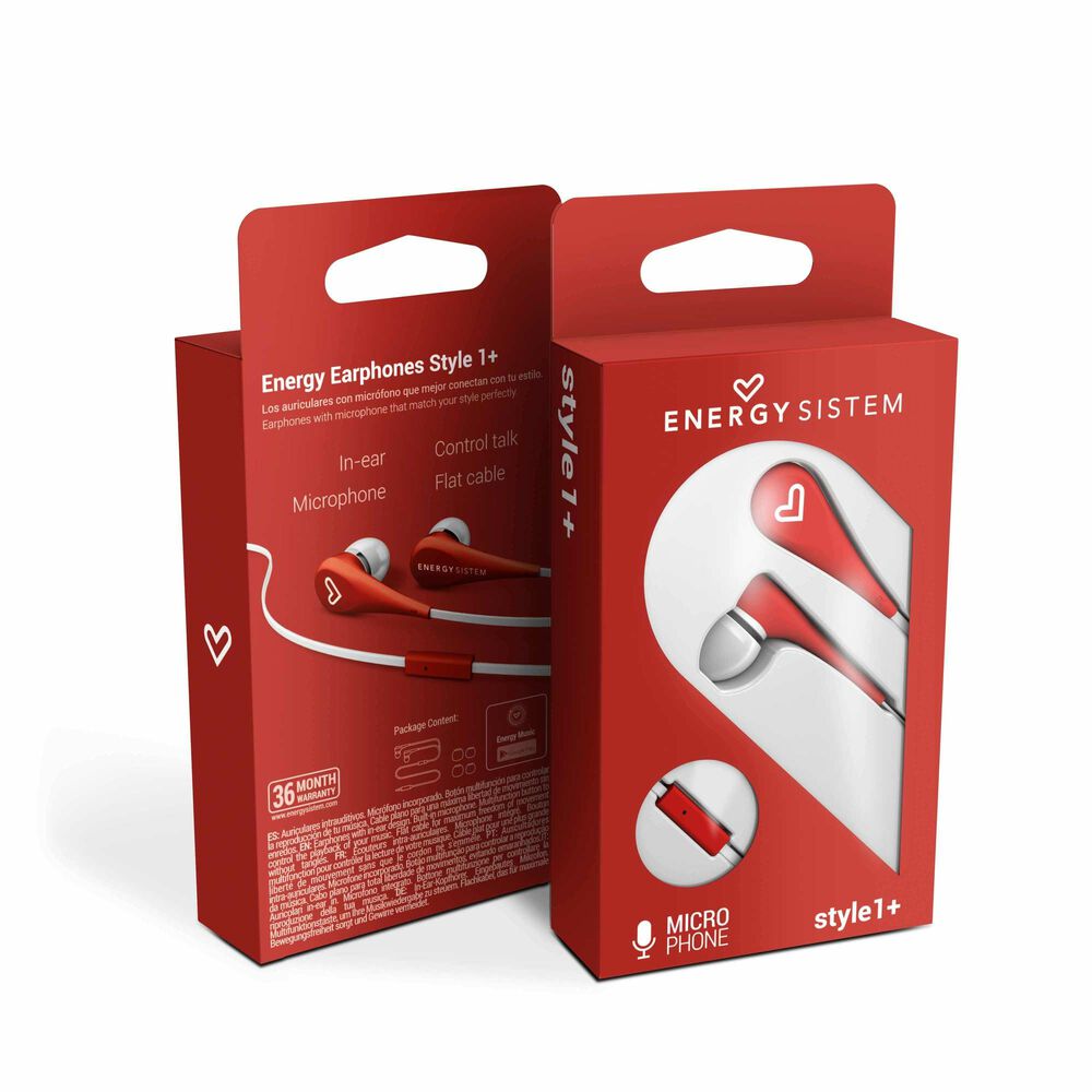 Audifonos Energy Sistem Earphones Style 1+ Red Con Mic image number 5.0