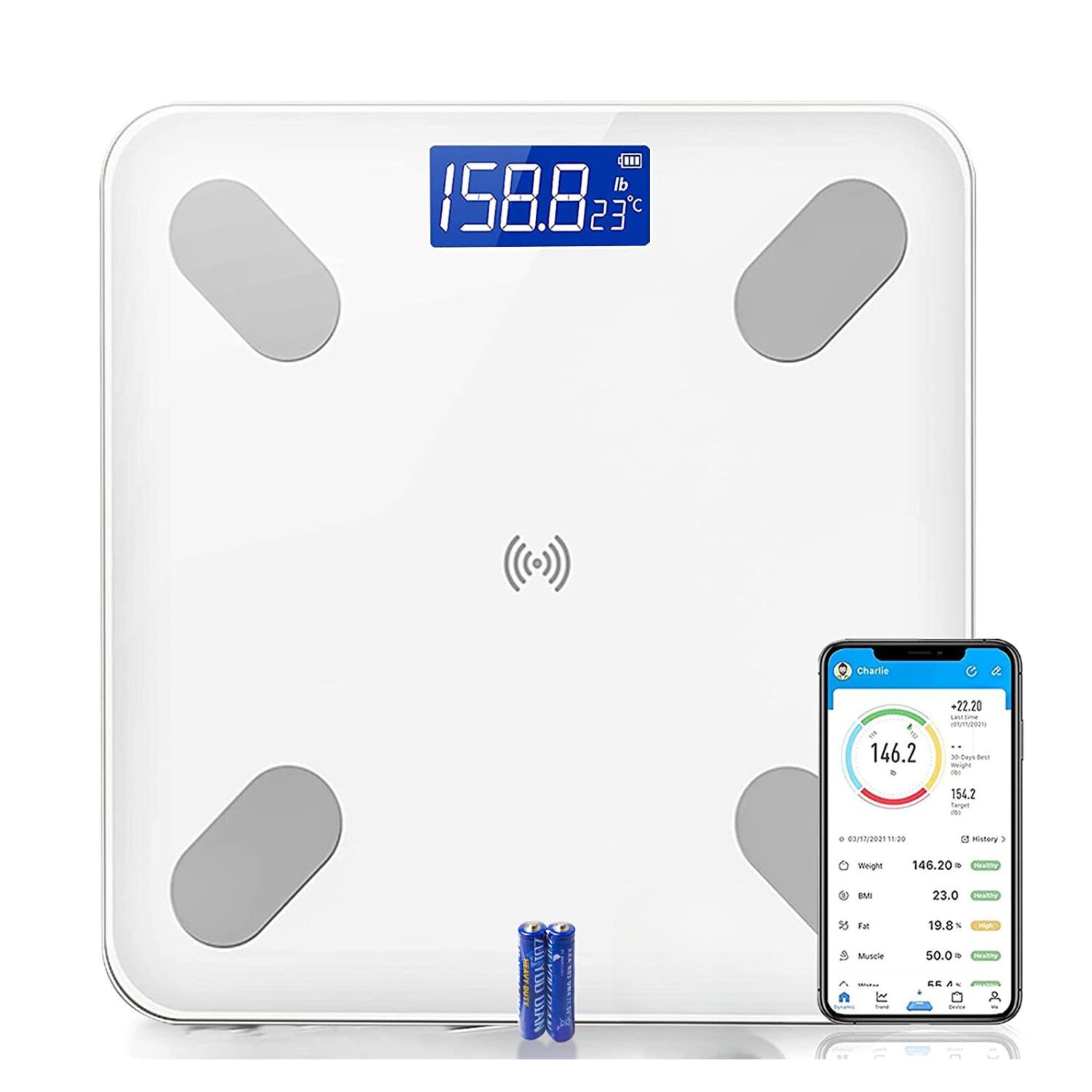 Balanza Digital De Ba&ntilde;o Hasta 180 Kg Bluetooth image number 3.0