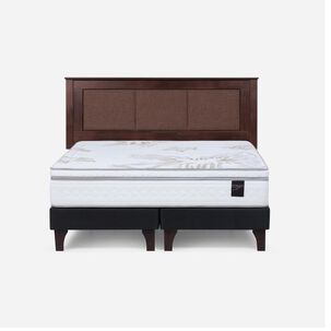 Cama Europea Rosen Art 4 / 2 Plazas / Base Dividida + Respaldo