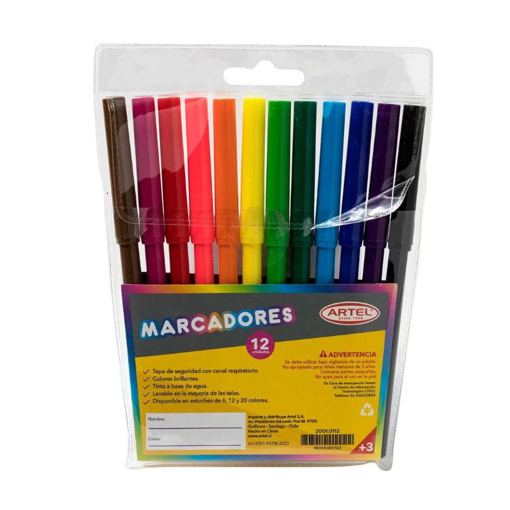 Estuche 12 Marcadores Artel image number 1.0