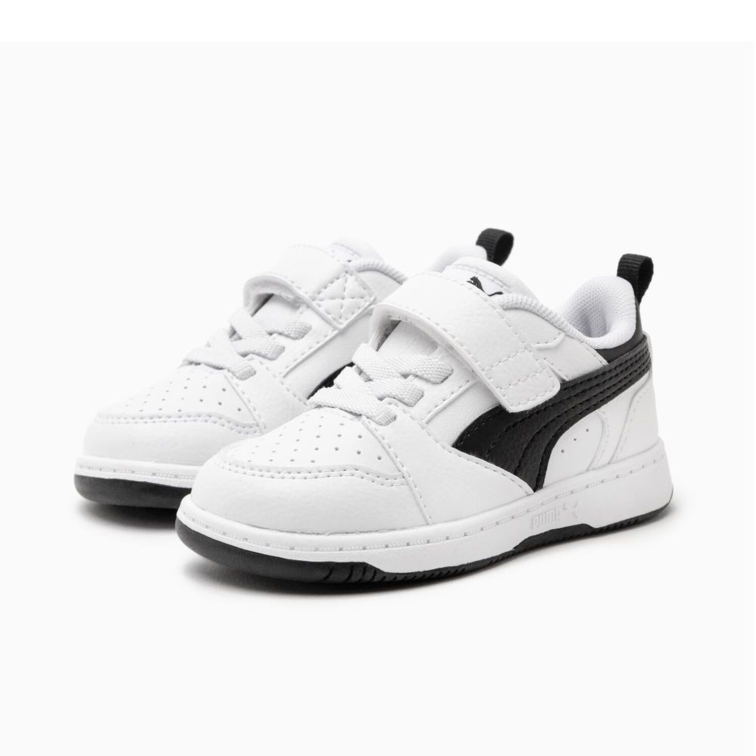 Zapatilla Infantil Unisex Puma Rebound V6 Lo Ac+ Ps Blanco/negro image number 0.0