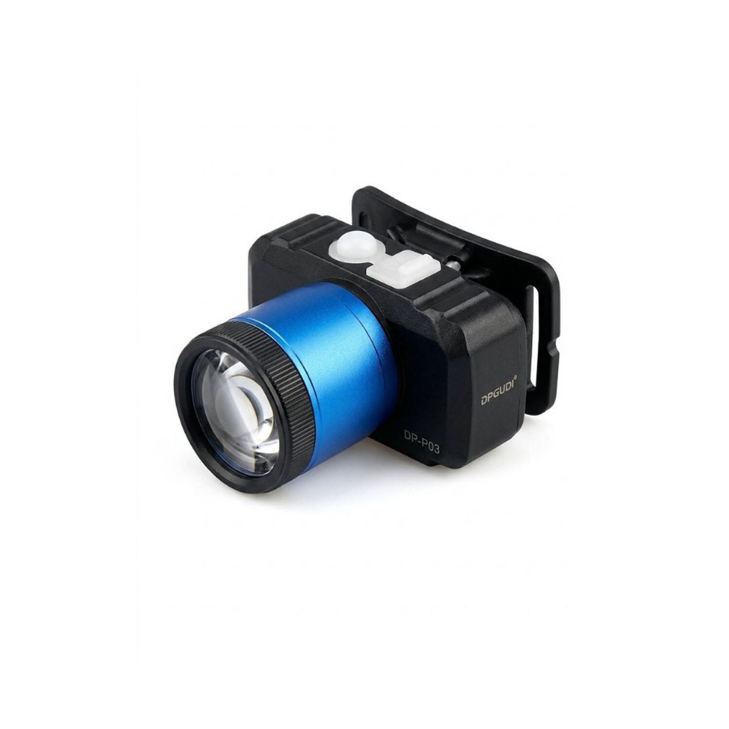 Linterna Frontal Led Dpgudi Dp-p03 Recargable Zoom Negra Con Azul image number 0.0