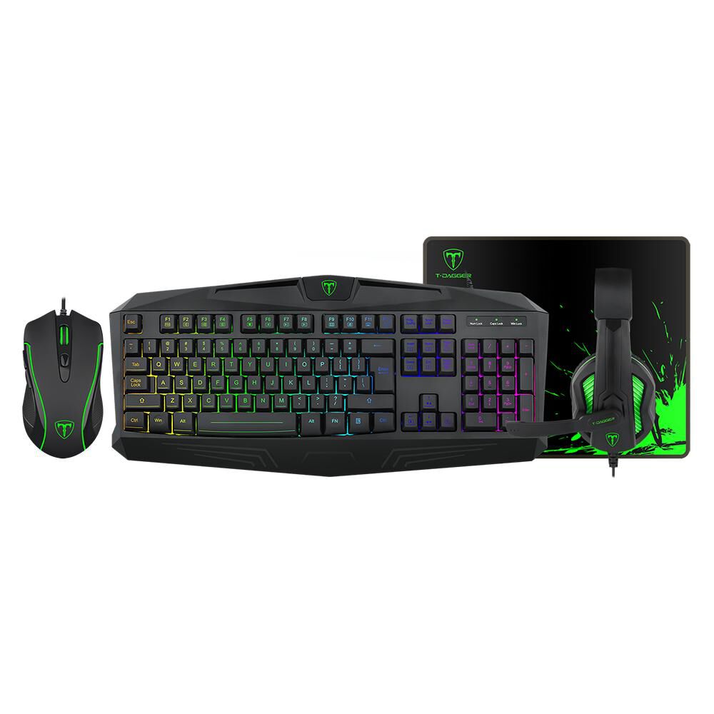 Combo Gamer Mouse + Teclado + Mouse  Pad + Audífonos T-dagger 4 en 1 TTGS003 image number 6.0