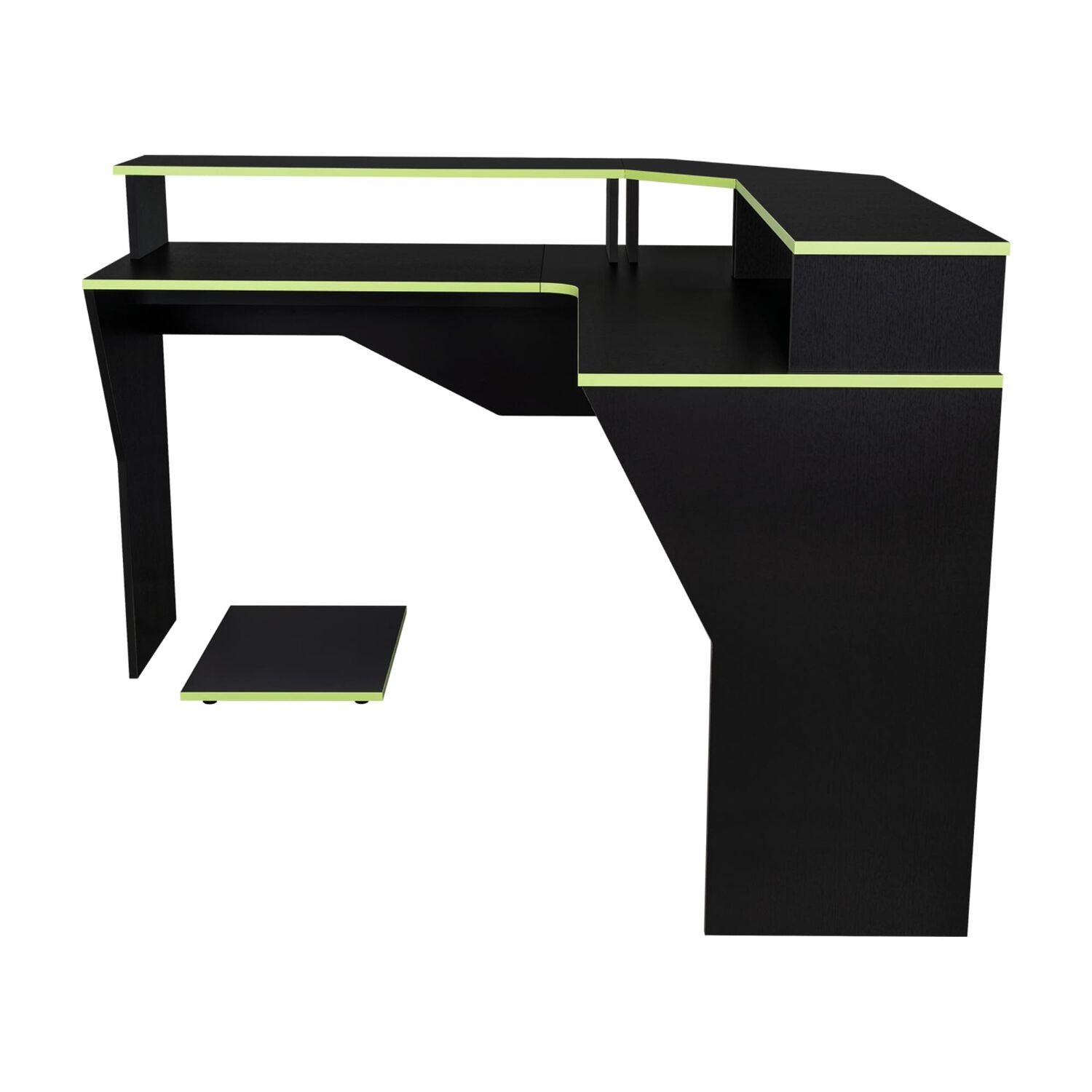 Escritorio Gamer En L Fm-046o - Negro Y Canto Verde image number 3.0