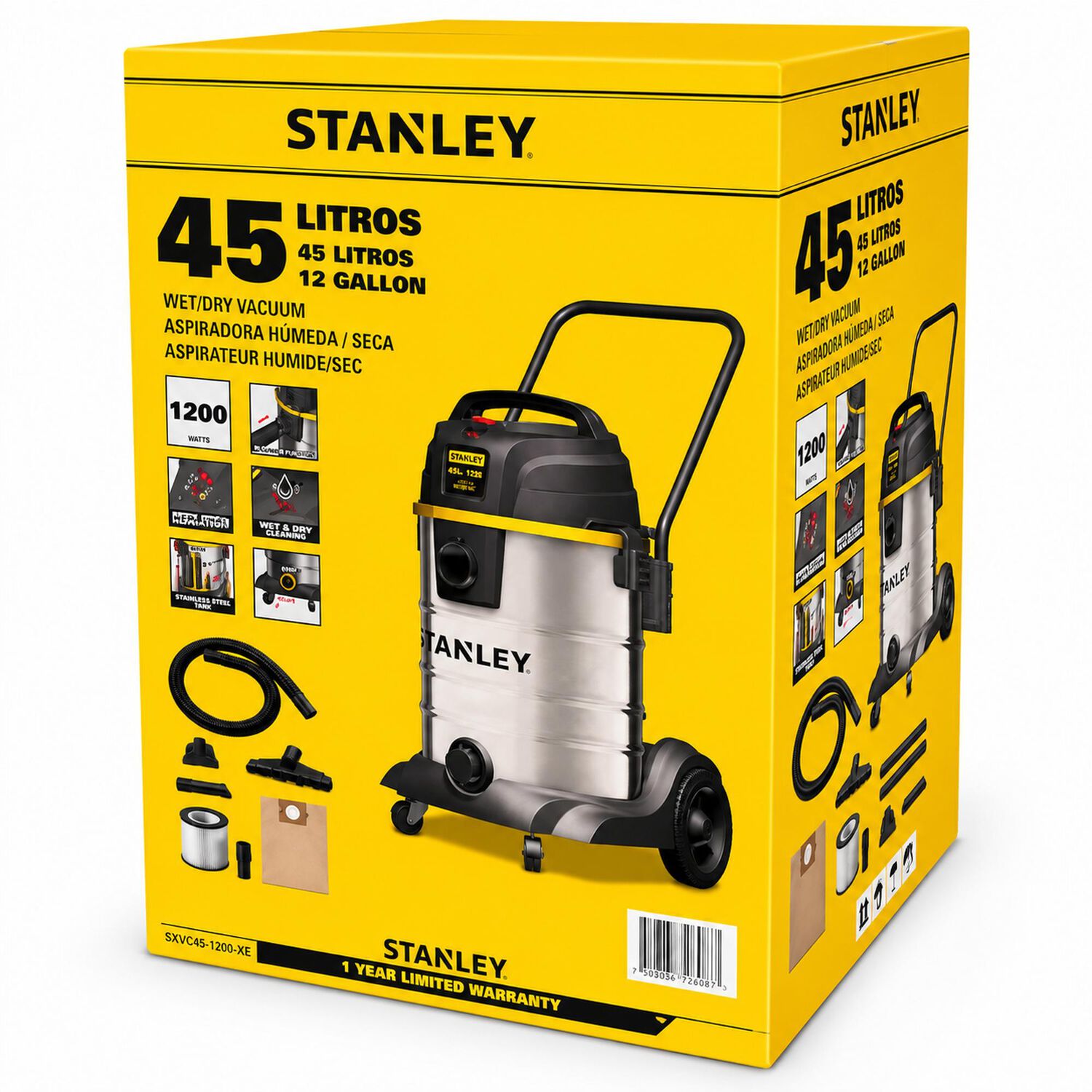 Aspiradora Profesional Fatmax Wet & Dry 45l Inox Line image number 8.0