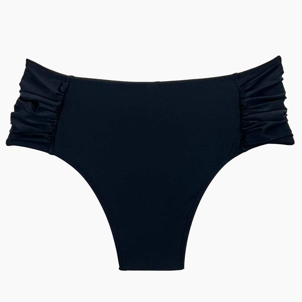 Bikini Calzón Tanga Drapeado Negro image number 1.0