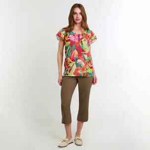 Blusa Manga Corta Cuello Redondo Mujer Lesage