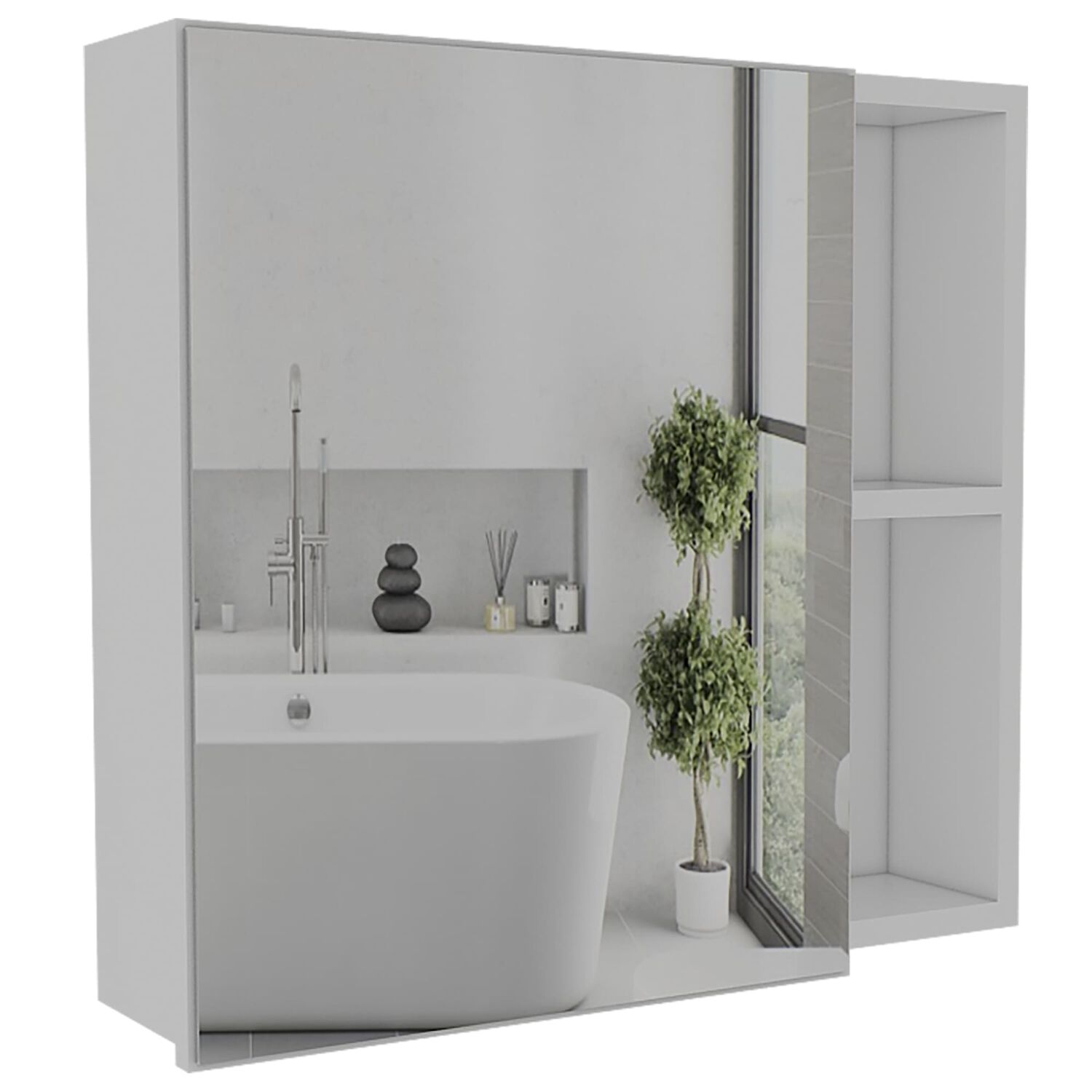 Botiquin De Ba&ntilde;o 1 Puerta 47.3x50x12.2 Cm Blanco image number 0.0