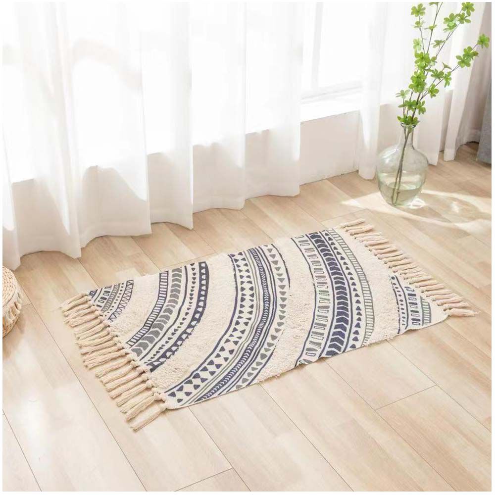 Bajada De Cama Bordada Kilim De Estilo Etnico 60x100 Cm image number 1.0