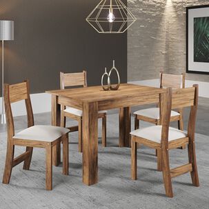 Juego De Comedor 4 Sillas Destiny Beige