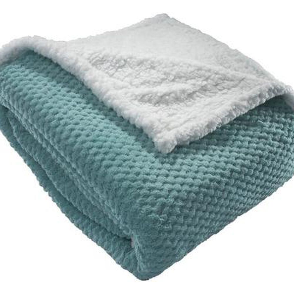 Frazada Andes Chiporro Panal Turquesa 2 Plaza image number 3.0