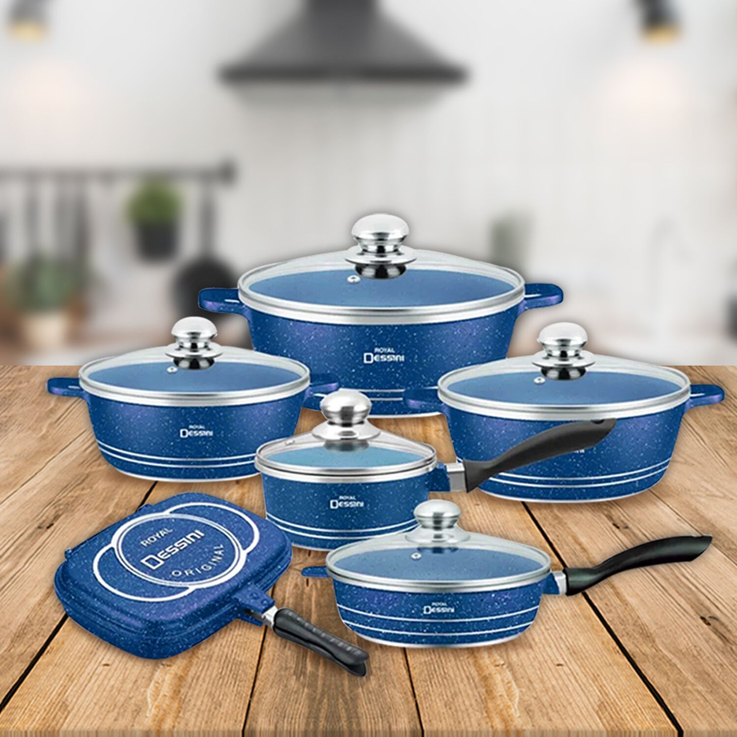 Juego De Ollas Granito Bateria De Cocina 23 Piezas Azul image number 2.0