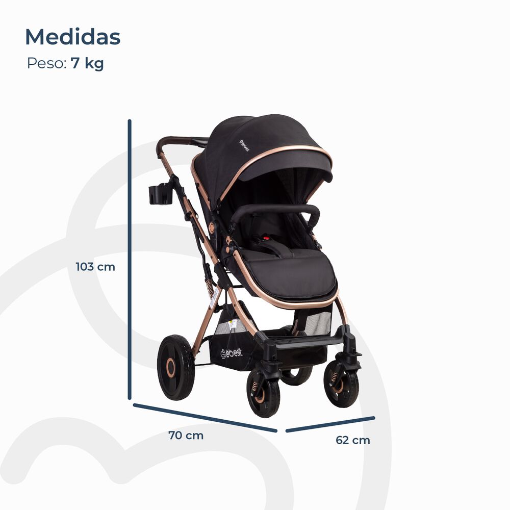 Coche Cuna Paseo Vox Gold Negro Bebesit image number 6.0