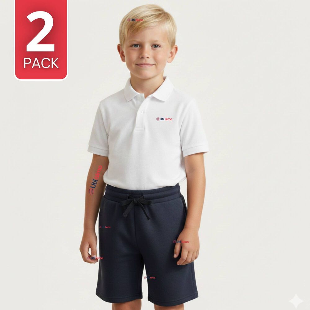 Pack 2 Shorts Pantalones Corto Ni&ntilde;o Algodon Deportivo Escolar Azul Marino image number 0.0