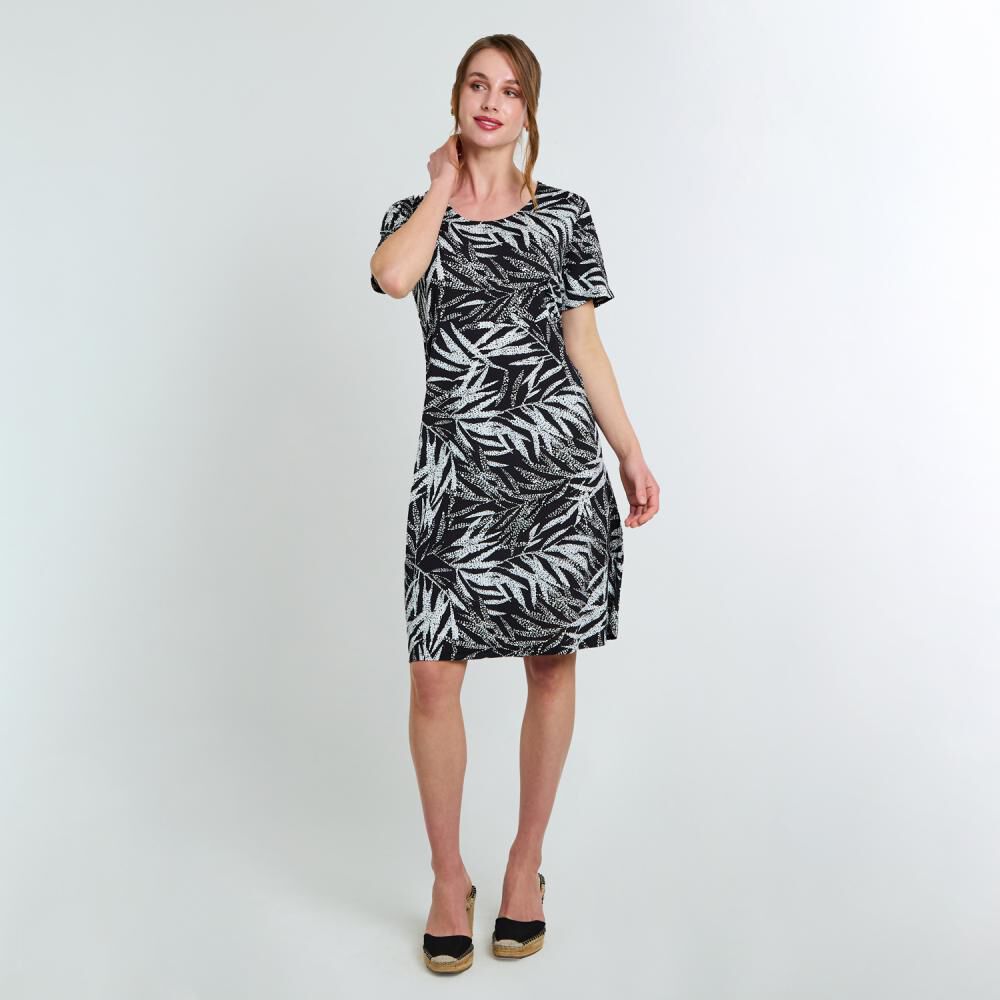 Vestido Full Print Manga Corta Cuello Redondo Mujer Lesage image number 0.0