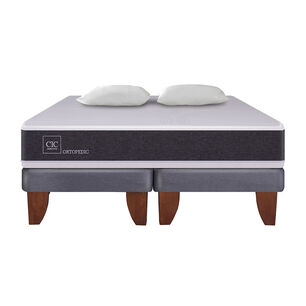 Cama Europea Cic New Ortopedic / King / Base Dividida + Almohadas