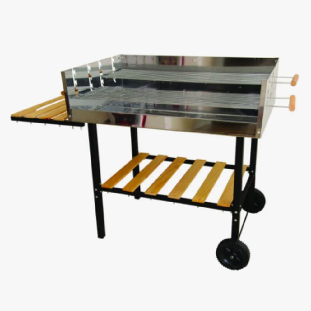 Parrilla Carb&oacute;n Acero Inoxidable Con Ruedas image number 0.0