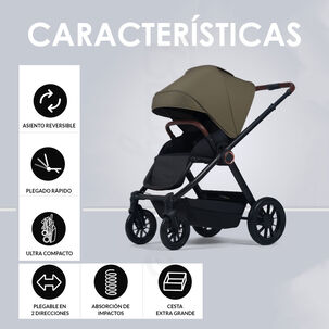 Coche De Beb&eacute; Asiento Reversible Verde Babymine