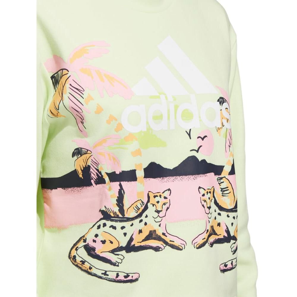 Polerón Deportivo Mujer Farm Graphic Crop Adidas image number 3.0