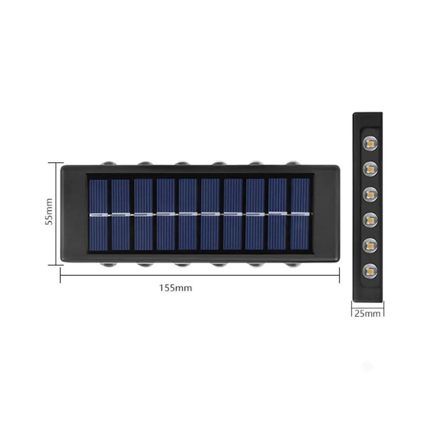 Lampara Solar Pared Exterior 12 Led Pack 2 Unidades image number 4.0