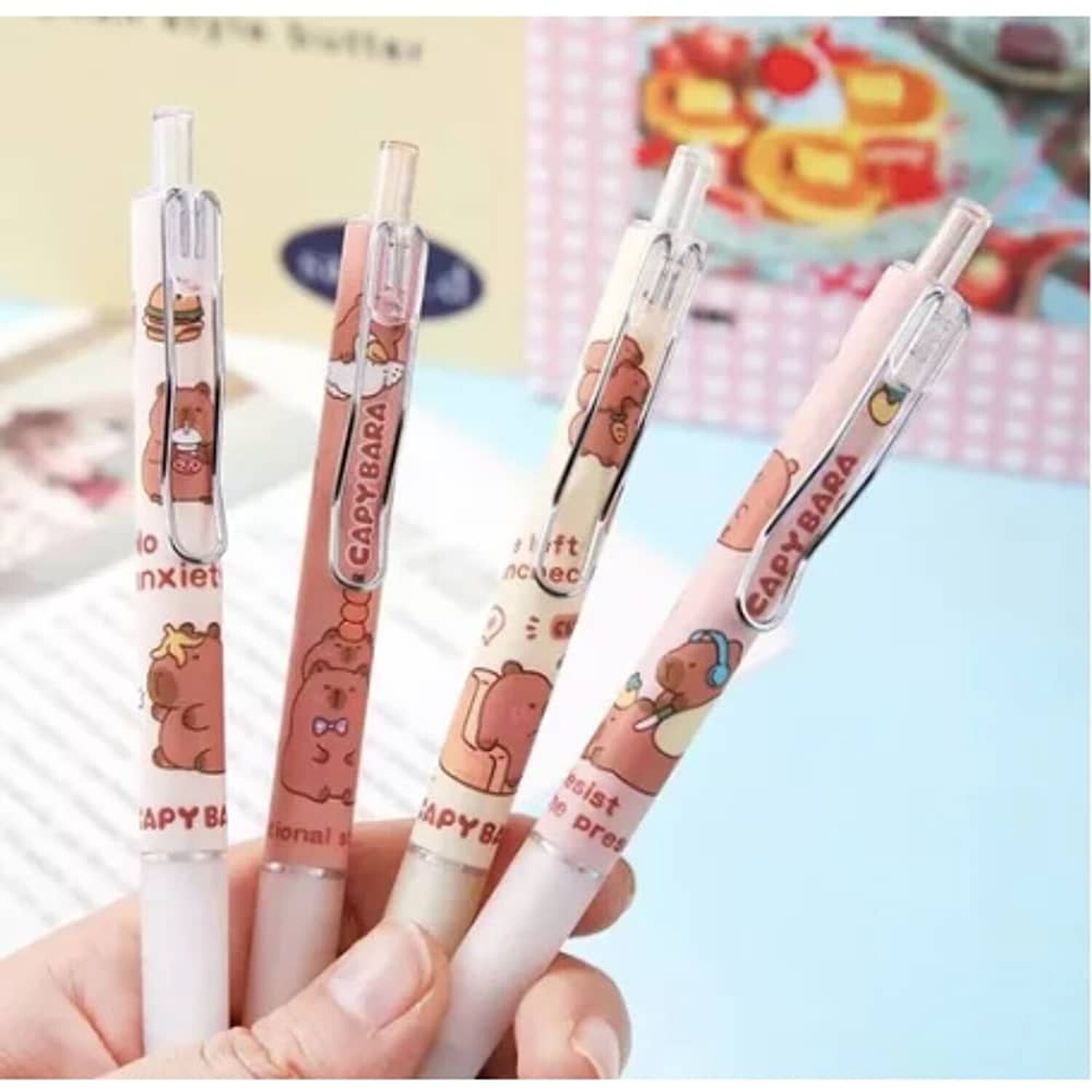 Set De 4 Lapices Tinta Gel De Capybara image number 3.0